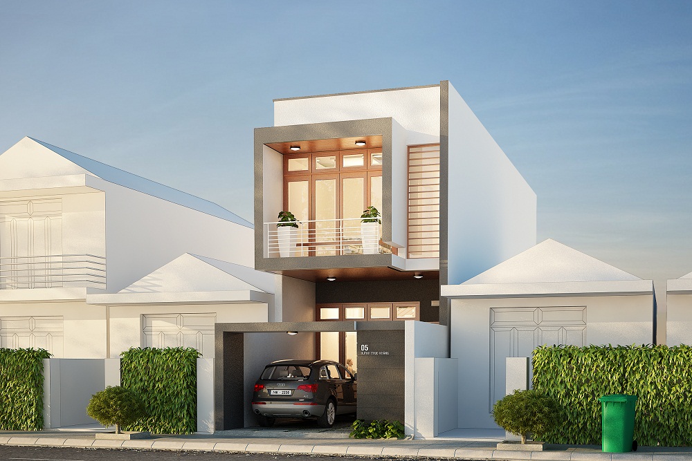 Phong cách hiện đại trong xây dựng nhà 2 tầng