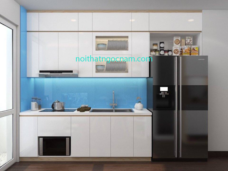 mẫu tủ bếp nhựa chịu nước picomat 100%