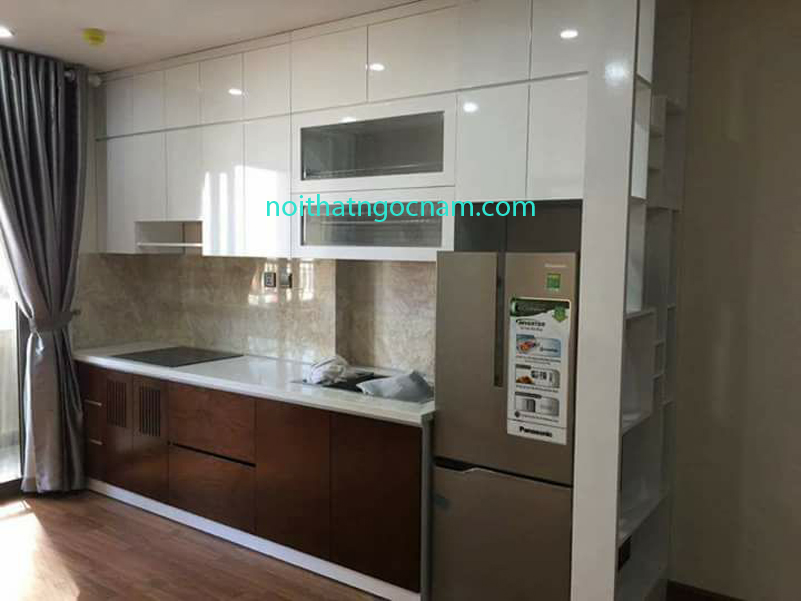 mẫu tủ bếp nhựa chịu nước picomat 100%