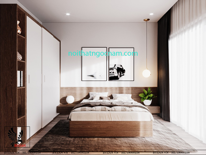 hình ảnh thiết kế nội thất phòng ngủ gỗ công nghiệp