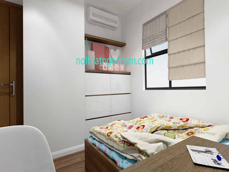 phòng ngủ nhỏ gỗ công nghiệp