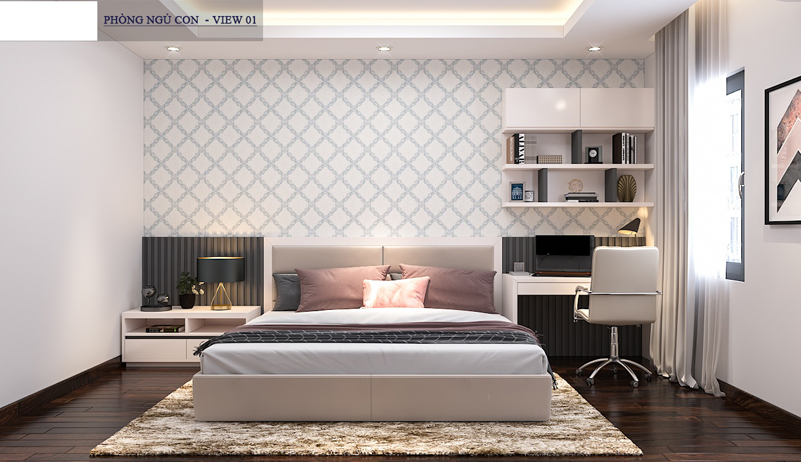 nội thất phòng ngủ gỗ công nghiệp được thiết kế hiện đại