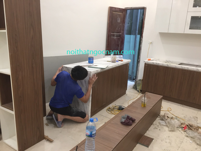 Lắp đặt tủ bếp gỗ công nghiệp ở Bắc Ninh