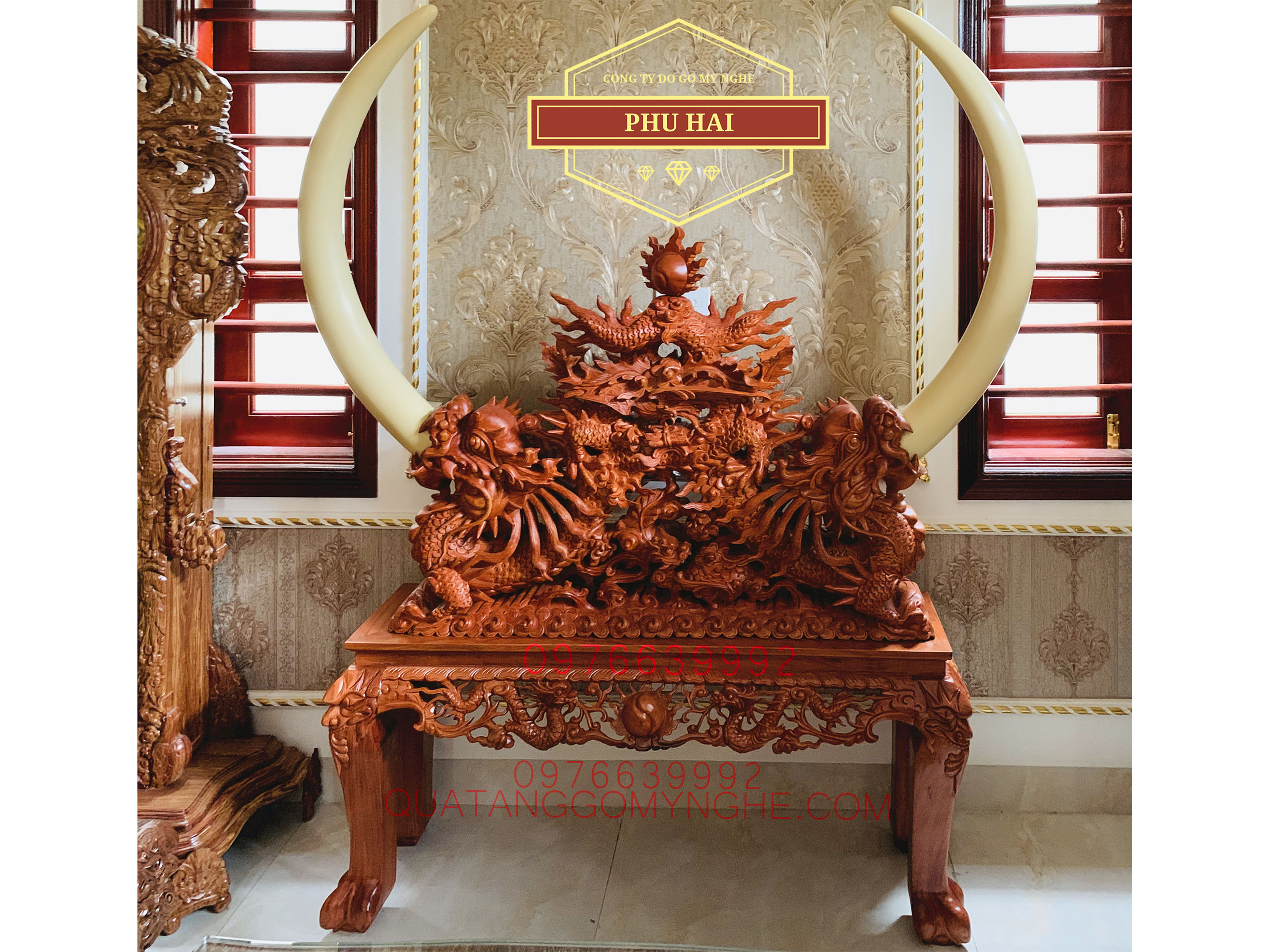 Giá Ngà Voi Đục Tứ Linh