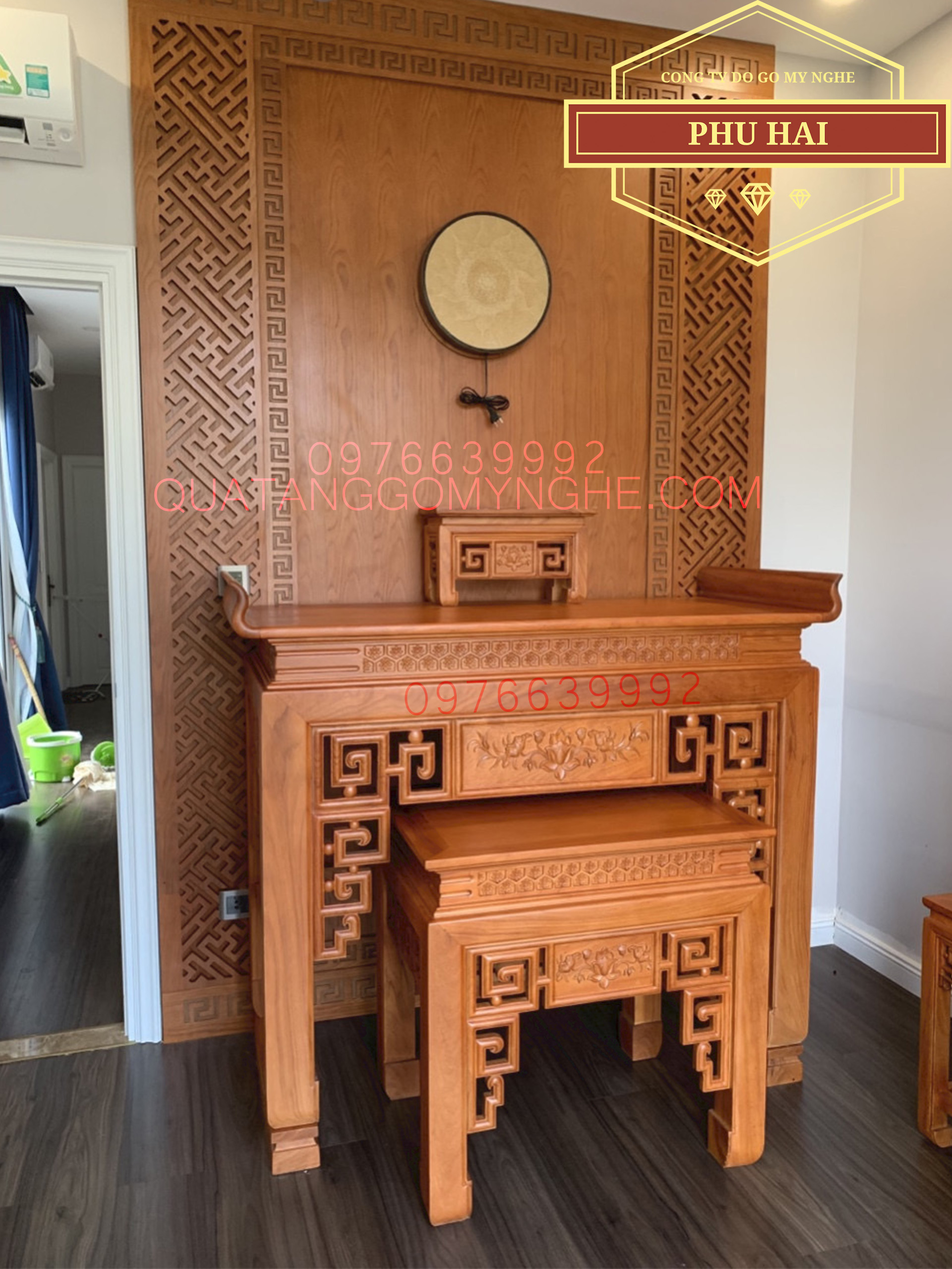 Bàn thờ chung cư gỗ