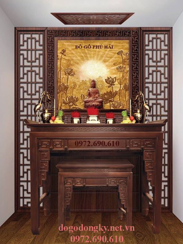 Bàn thờ chung cư gỗ