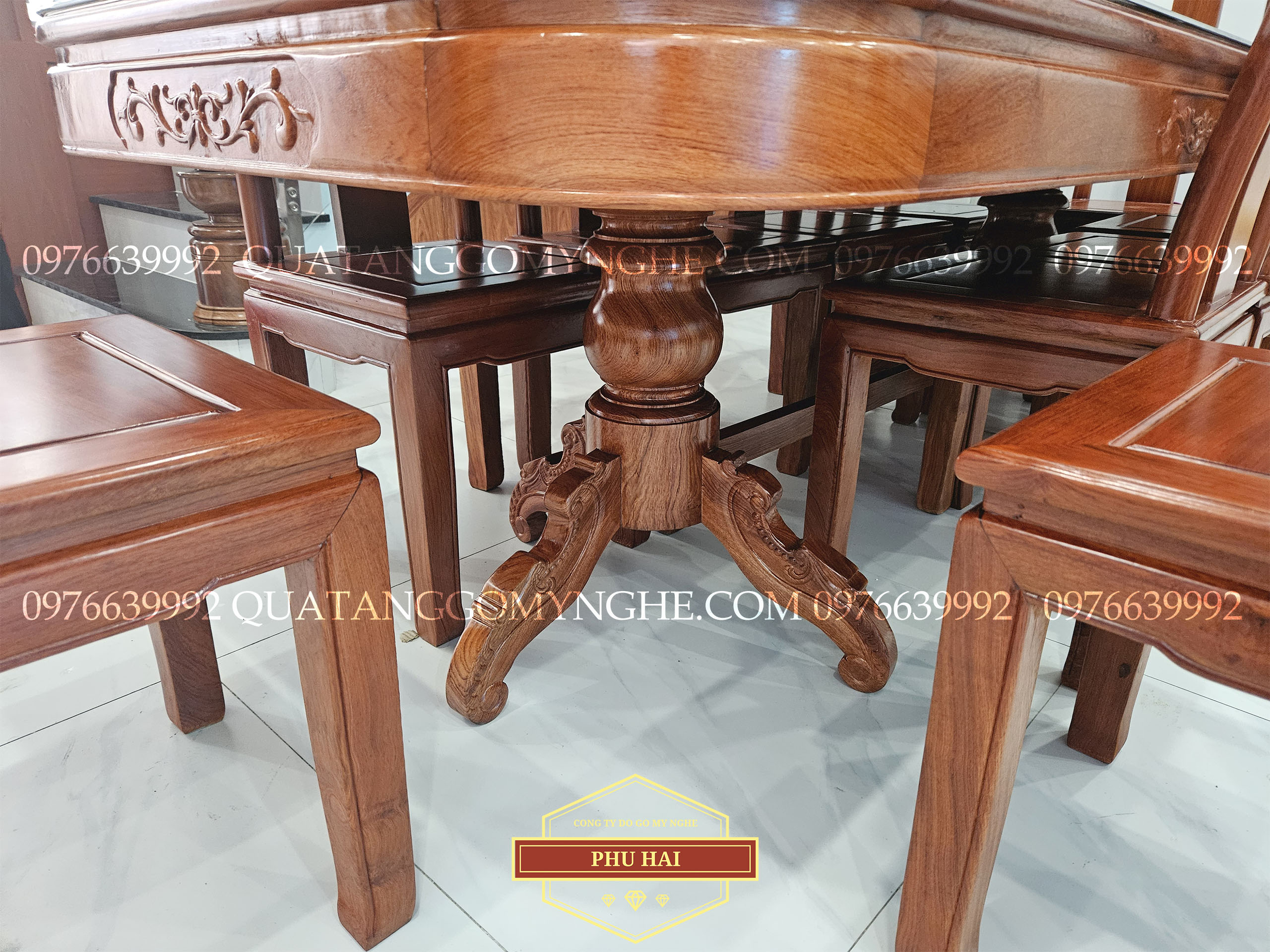 Bộ bàn ăn 10 ghế gỗ hương đẹp Bộ bàn ăn 10 ghế gỗ hương đẹp