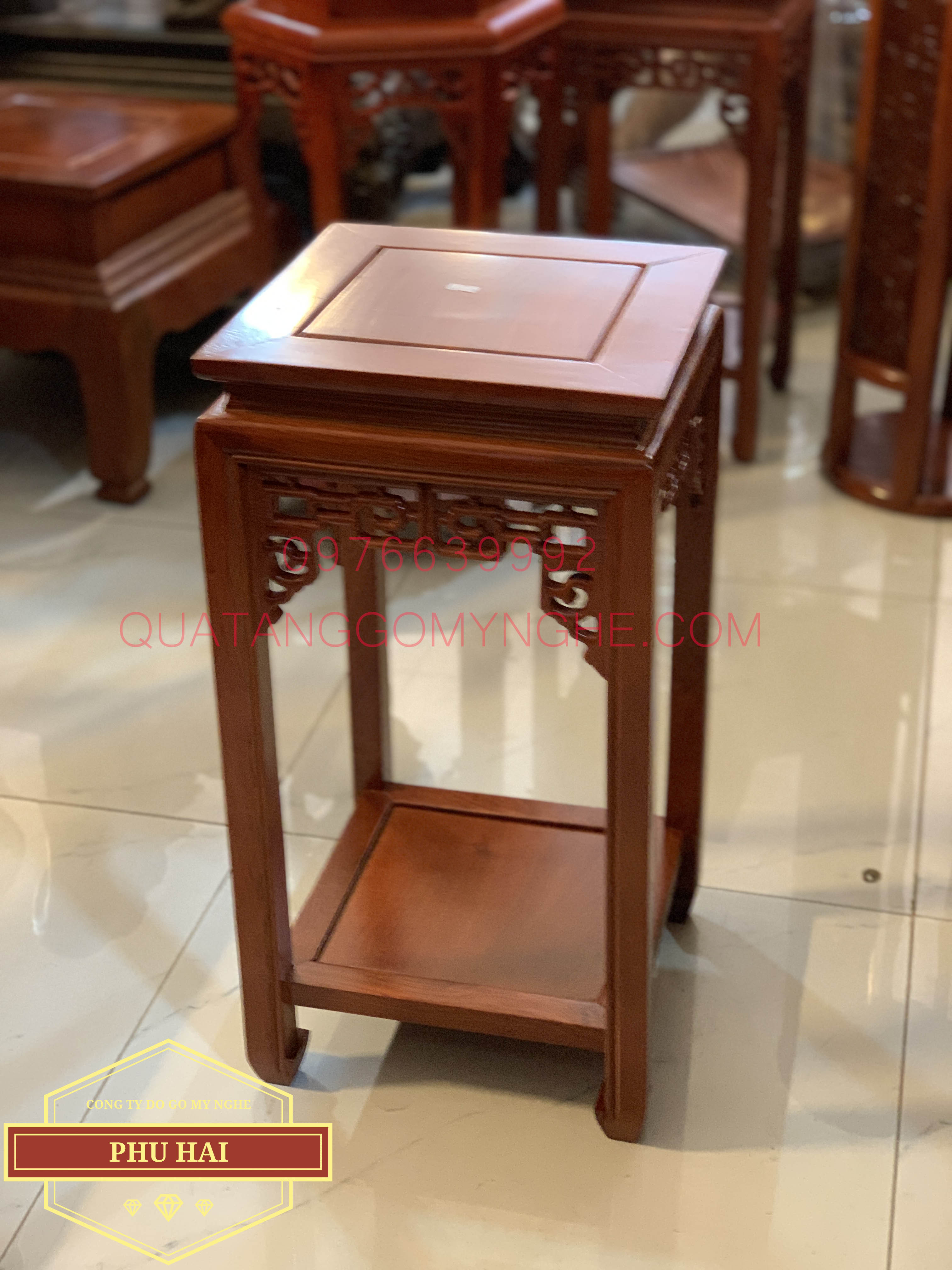 Đôn gỗ vuông kê tượng cao 60 x 30 - DG24 Đôn gỗ vuông kê tượng cao 60 x 30 - DG24