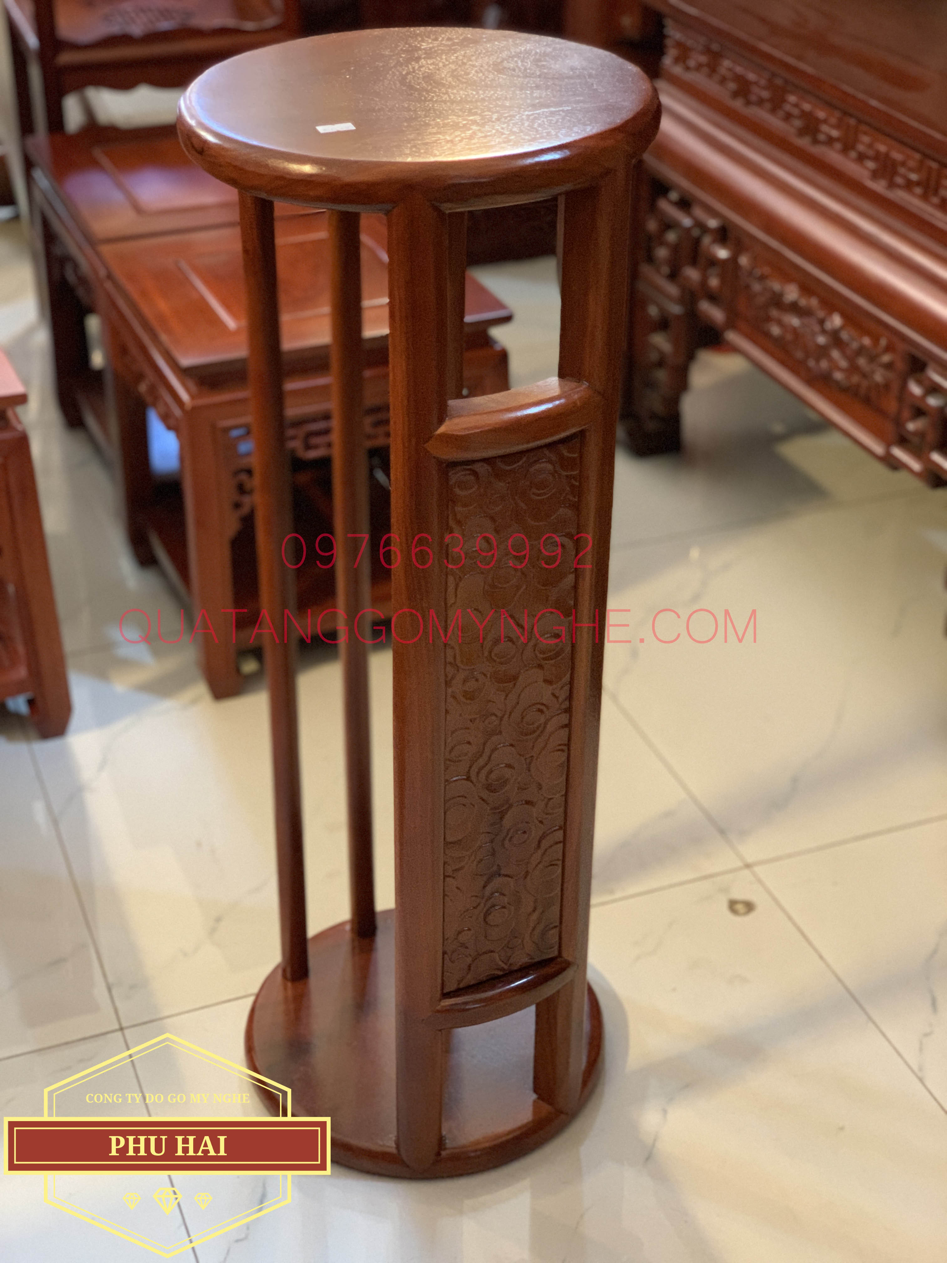 Đôn gỗ tròn kê bình hoa cao 80 x 30 - DG27 Đôn gỗ tròn kê bình hoa cao 80 x 30 - DG27