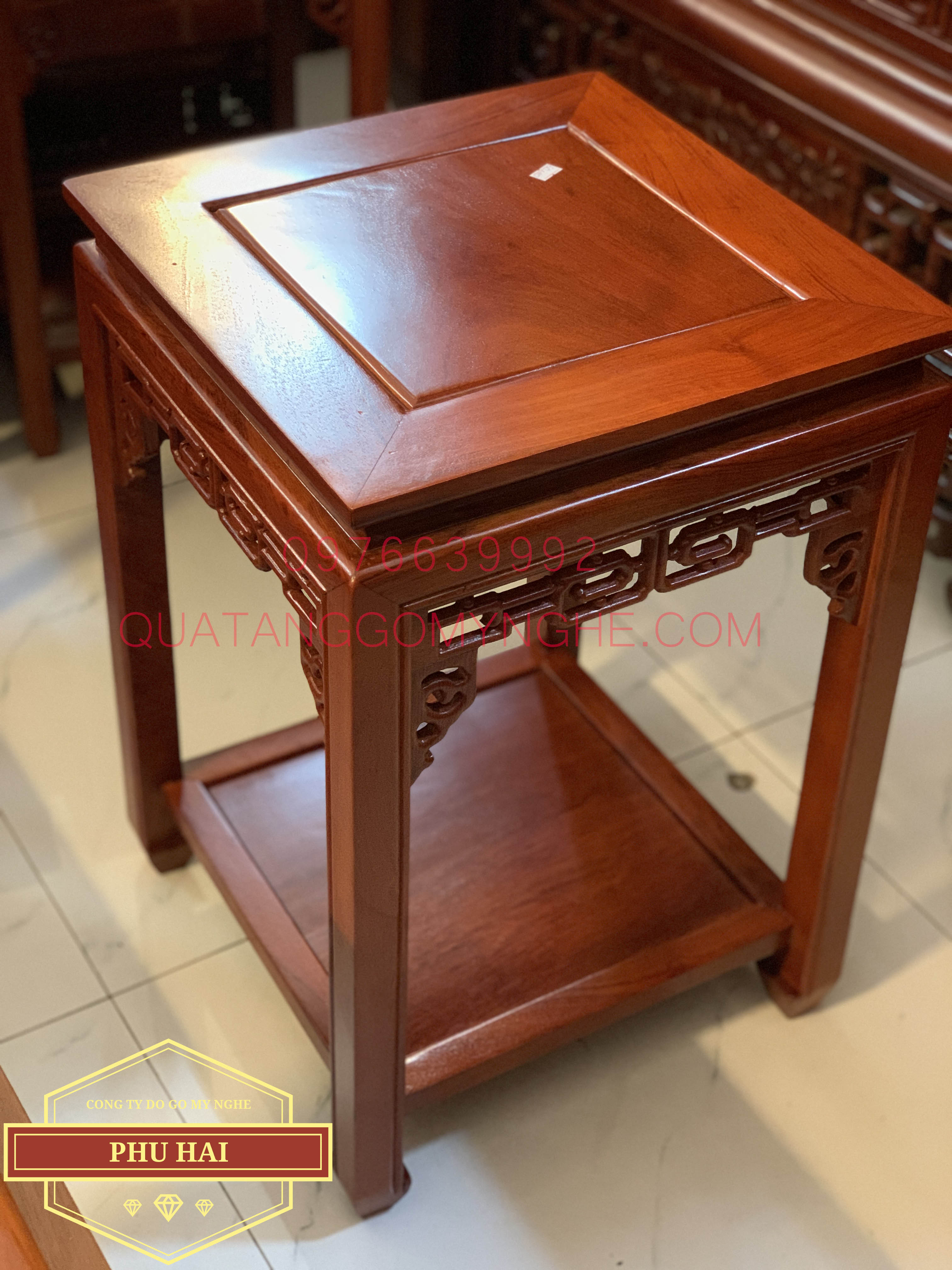 Đôn gỗ vuông trang trí phòng khách cao 60 x 40 - DG33 Đôn gỗ vuông trang trí phòng khách cao 60 x 40 - DG33