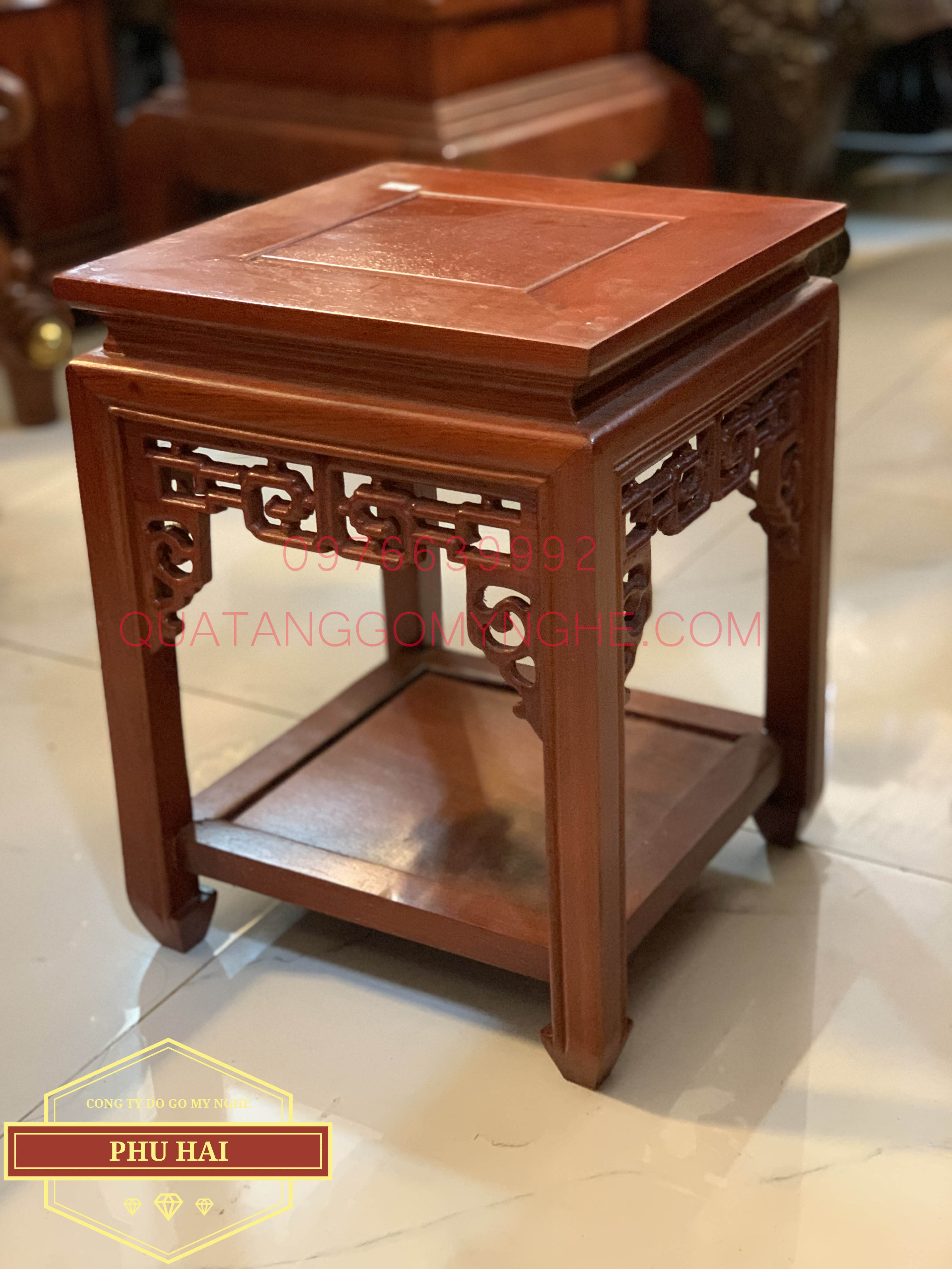 Đôn Gỗ Vuông Trang Trí Cao 40 Mặt 30 - DG46 Đôn Gỗ Vuông Trang Trí Cao 40 Mặt 30 - DG46