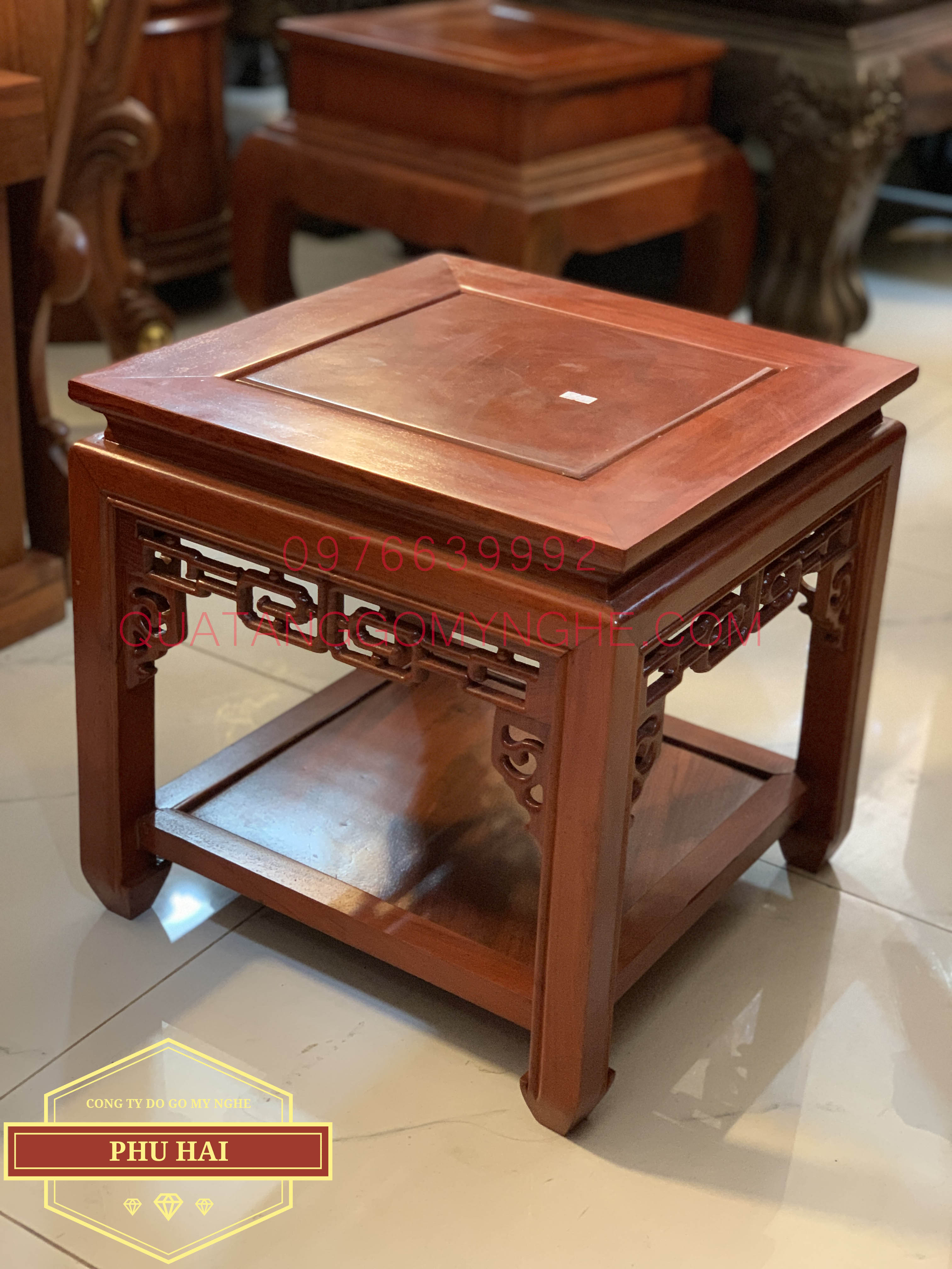 Đôn gỗ vuông kê lọ hoa cao 40 mặt 40 - DG48 Đôn gỗ vuông kê lọ hoa cao 40 mặt 40 - DG48