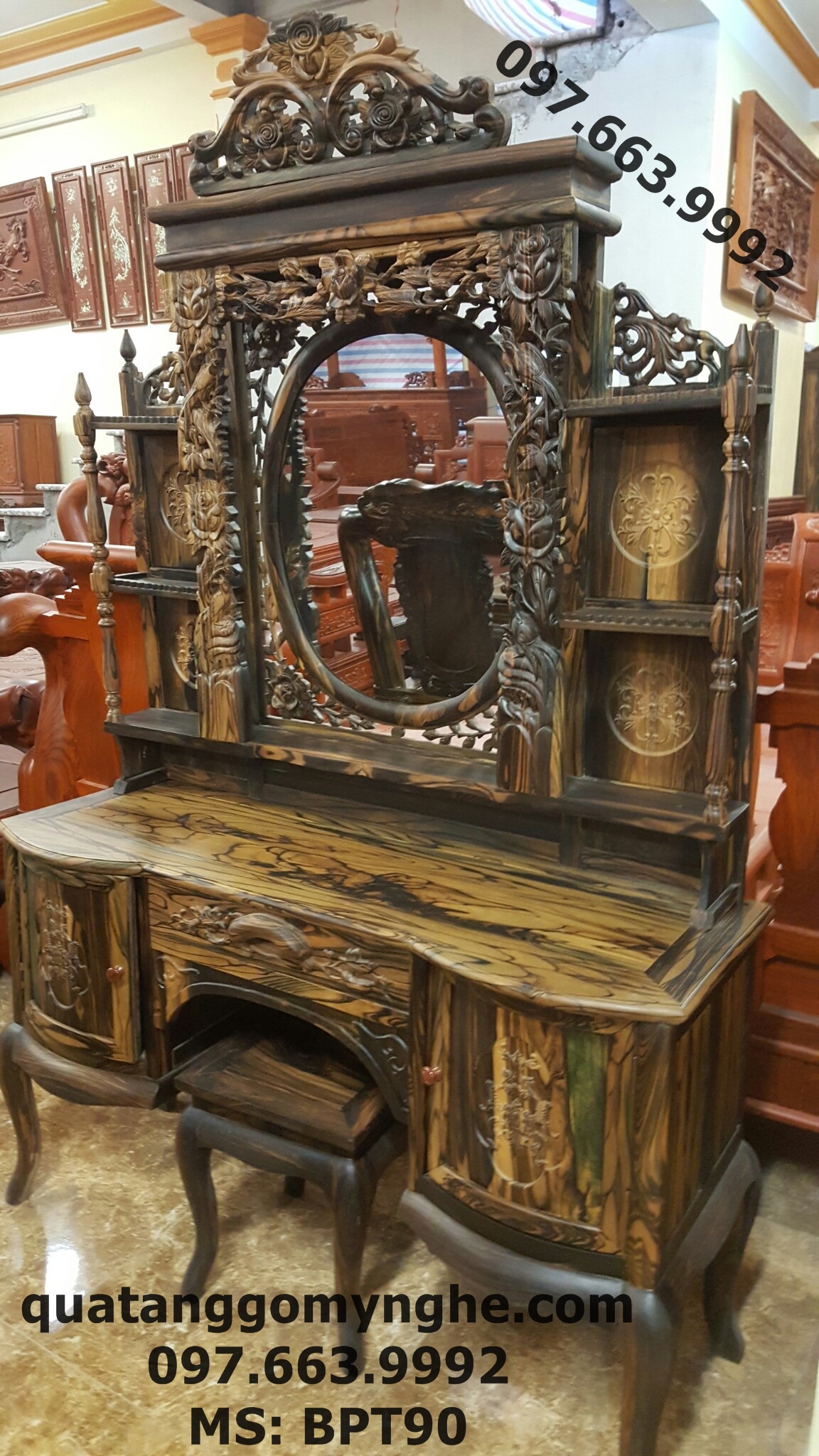 Mẫu bàn phấn gỗ, bàn trang điểm hiện đại BPT90 Mẫu bàn phấn gỗ, bàn trang điểm hiện đại BPT90