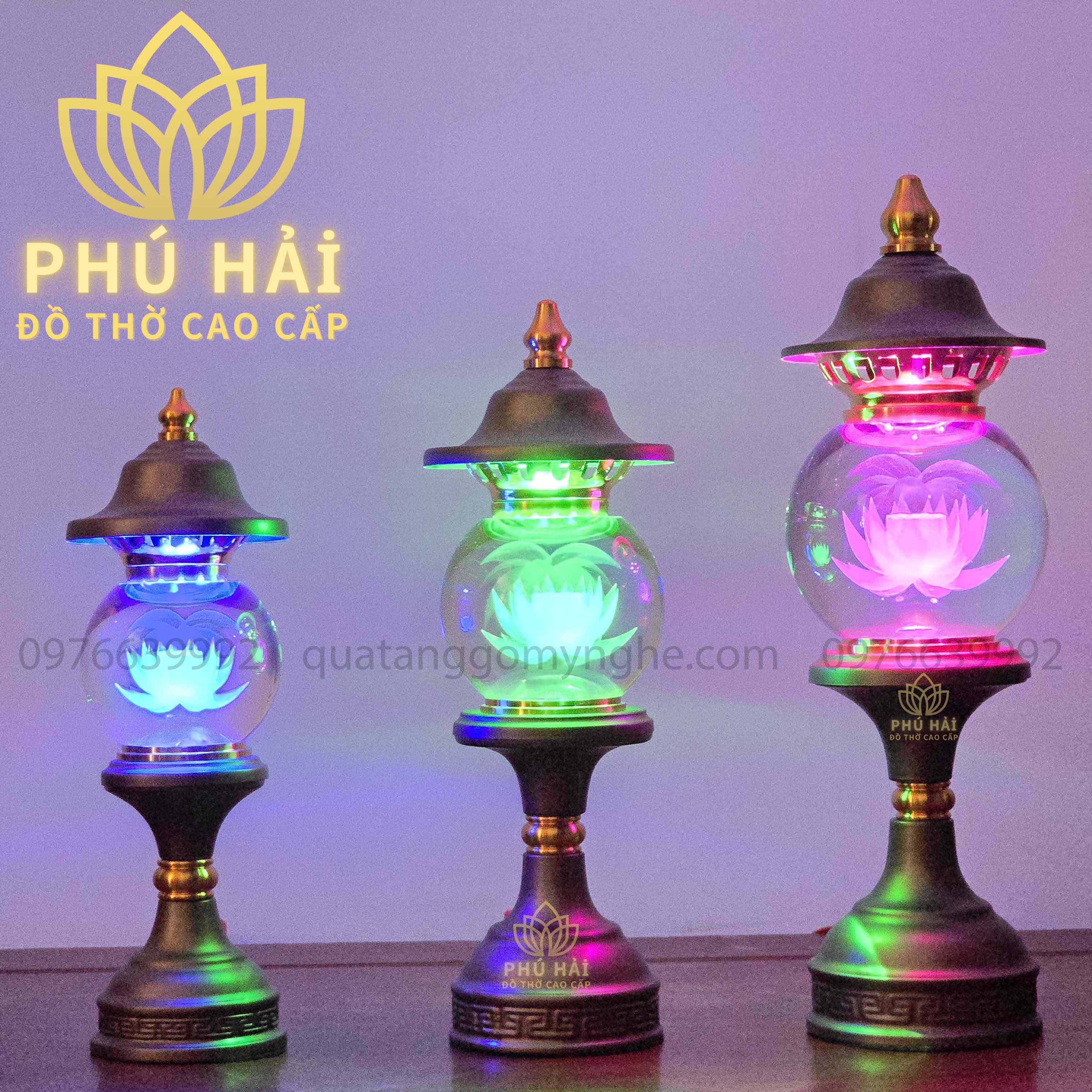 Đèn Thờ Cầu Pha Lê Hoa Sen Thân Hợp Kim Nâu Kích Thước 27 cm 34 cm 40 cm Đèn Thờ Cầu Pha Lê Hoa Sen Thân Hợp Kim Nâu Kích Thước 27 cm 34 cm 40 cm