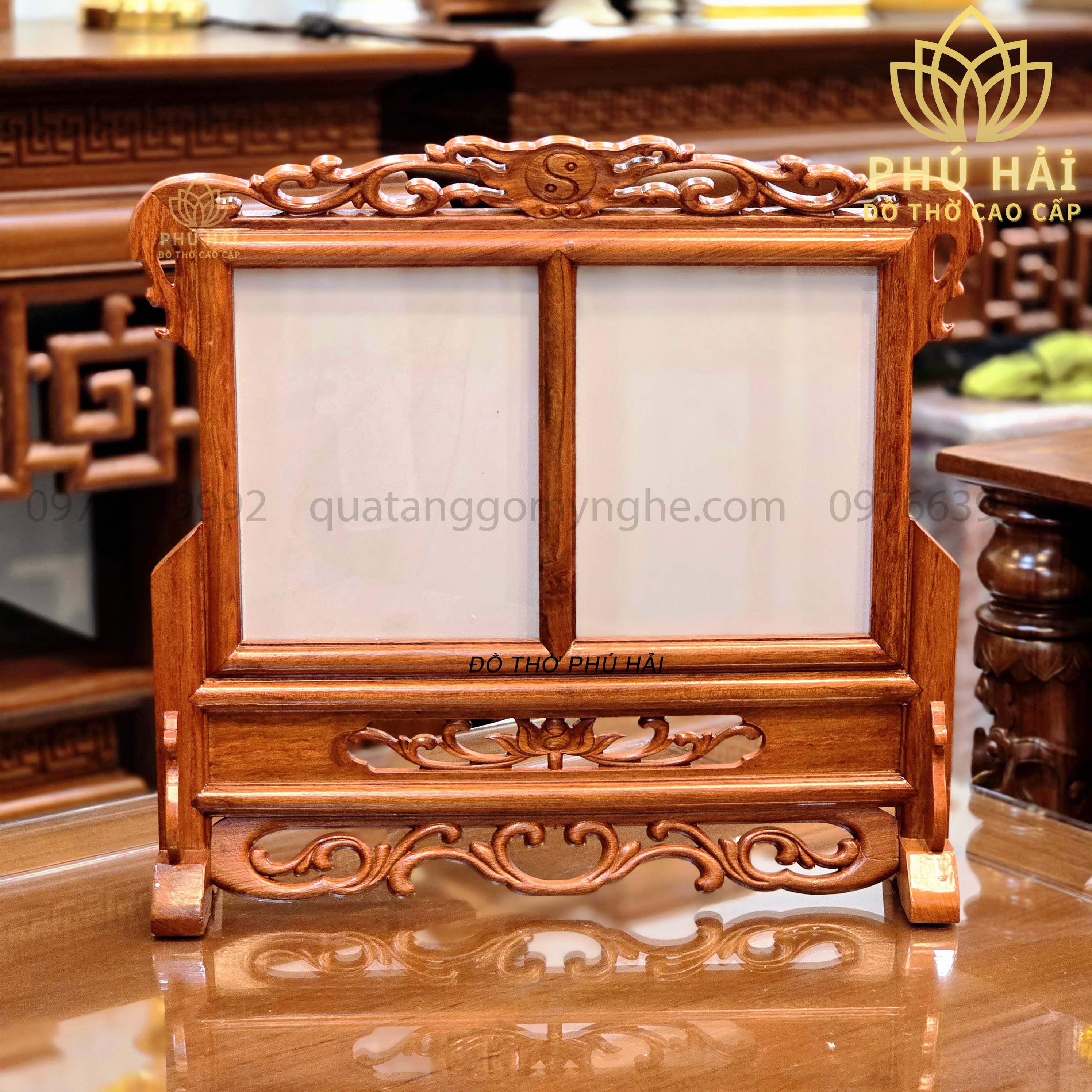 Khung Ảnh Đôi Thờ Gia Tiên Gỗ Hương Nhiều Kích Thước 20cm x 25 cm - 20cm x 30cm - 25cm x 35cm Khung Ảnh Đôi Thờ Gia Tiên Gỗ Hương Nhiều Kích Thước 20cm x 25 cm - 20cm x 30cm - 25cm x 35cm