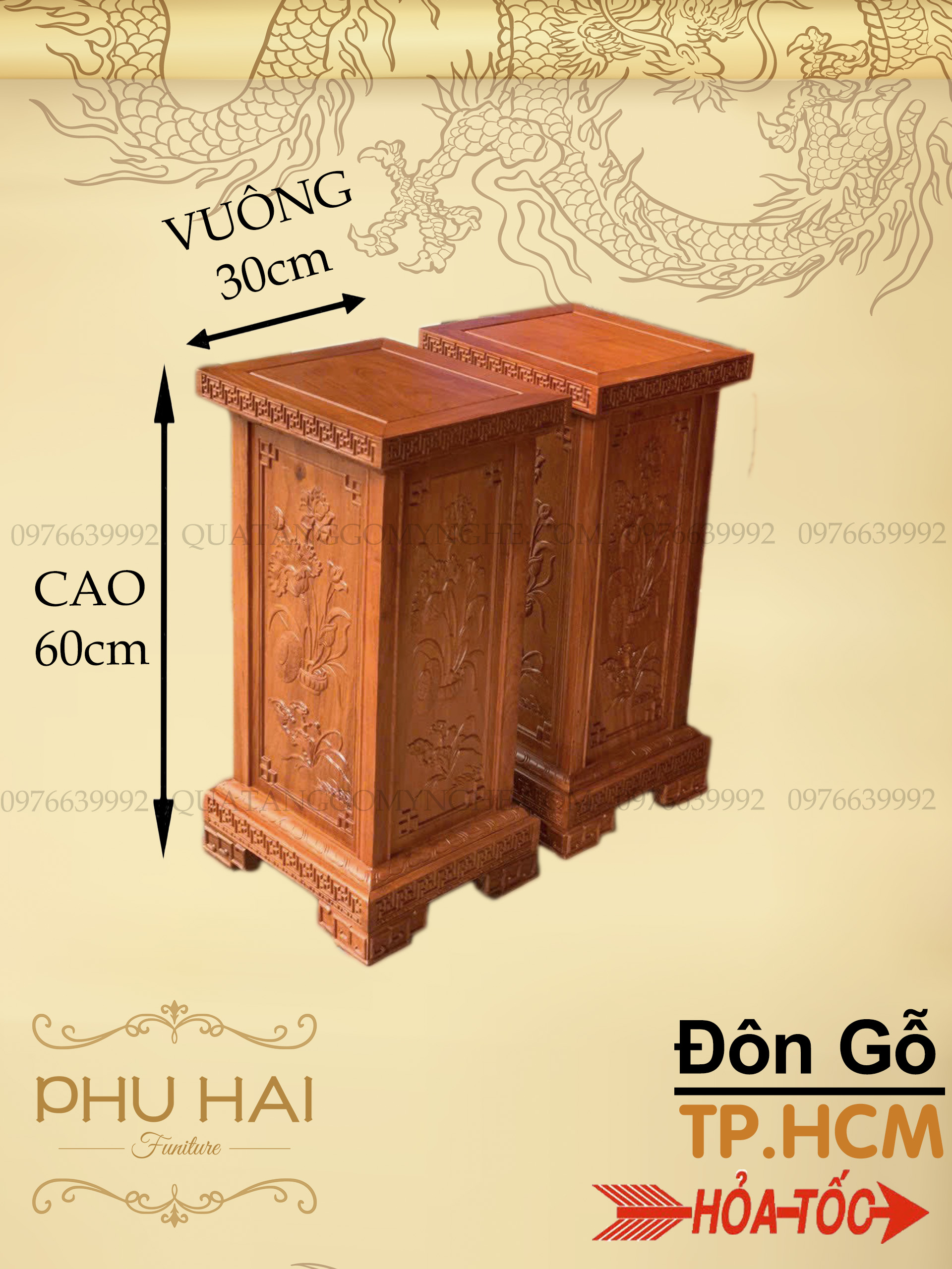 Đôn Gỗ Trụ Vuông Cao 60 Vuông 30 Gỗ Hương Đẹp Đôn Gỗ Trụ Vuông Cao 60 Vuông 30 Gỗ Hương Đẹp