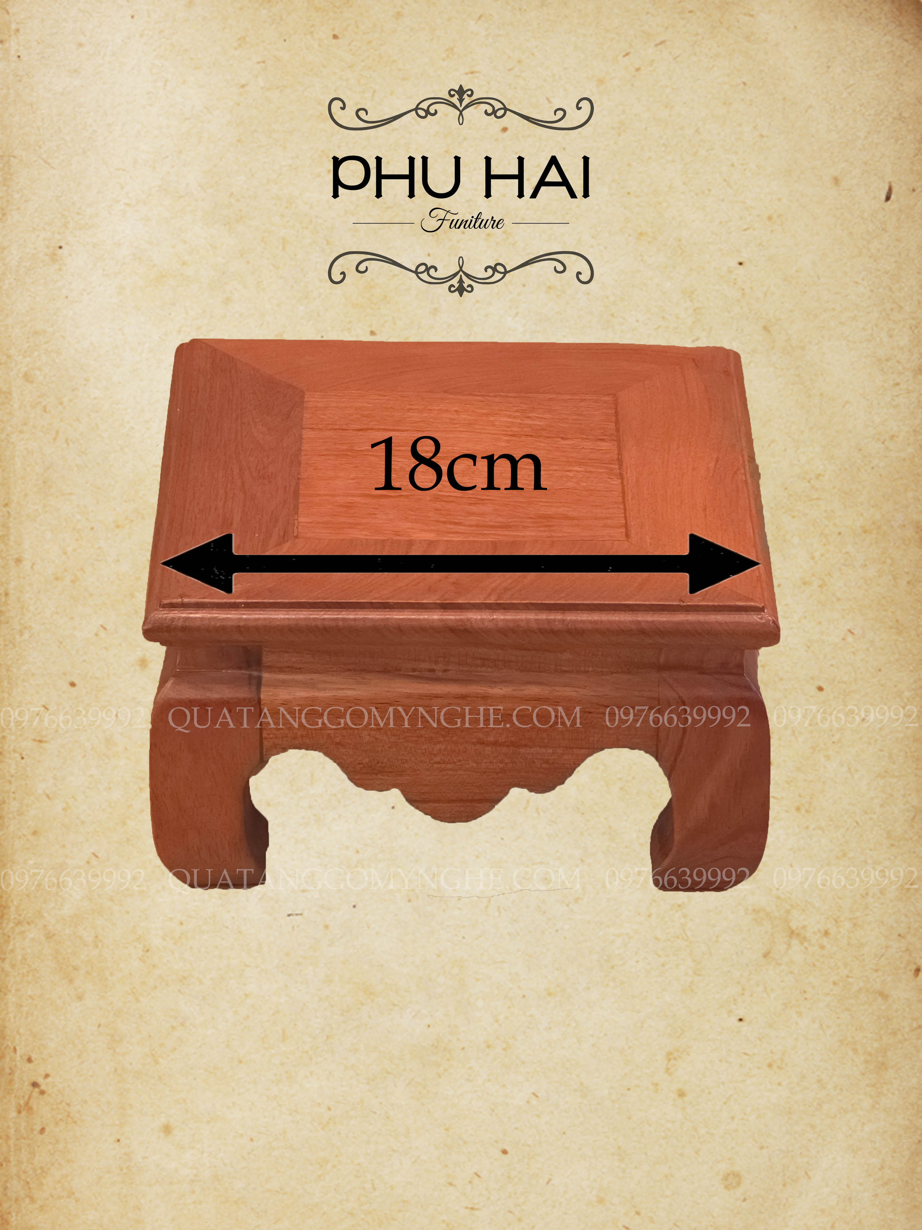 Kỷ Vuông , Đế Tượng gỗ Hương Đá Chân Cong cao 9 cm Kỷ Vuông , Đế Tượng gỗ Hương Đá Chân Cong cao 9 cm