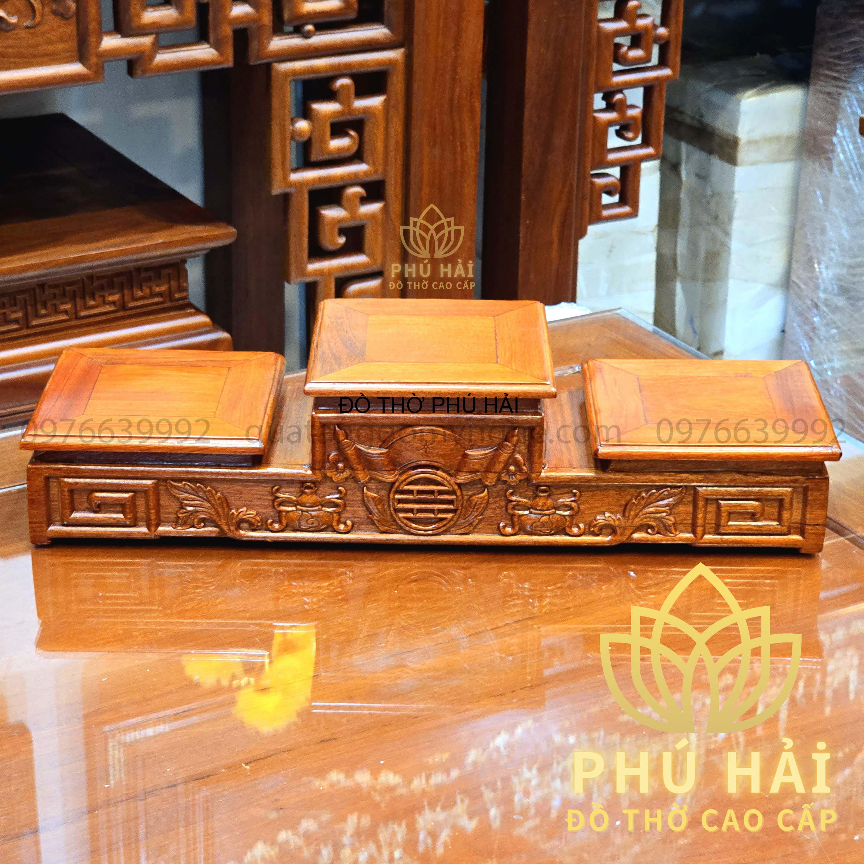 Tam Cấp Gỗ , Bục Tam Sơn Gỗ , Đế Kê Bát Nhan Kê Tượng Gỗ Hương Bền Bỉ Kích Thước 14 cm - 24 cm Tam Cấp Gỗ , Bục Tam Sơn Gỗ , Đế Kê Bát Nhan Kê Tượng Gỗ Hương Bền Bỉ Kích Thước 14 cm - 24 cm