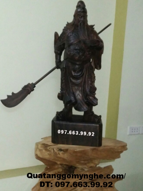 Tượng Quan Công Gỗ Mun, Tượng Phong Thủy Quí Hiếm TG11 Tượng Quan Công Gỗ Mun, Tượng Phong Thủy Quí Hiếm TG11