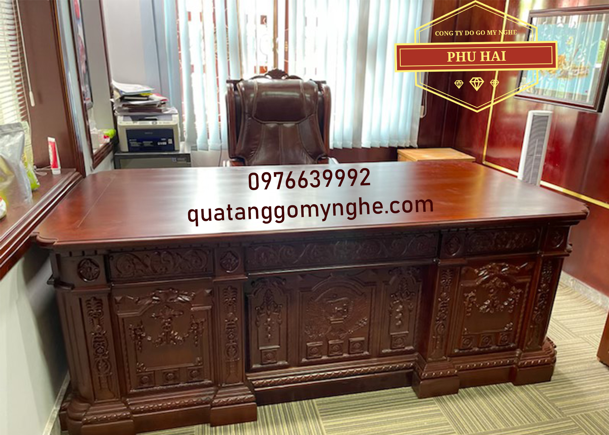 Bàn làm việc giám đốc gỗ tự nhiên Bàn làm việc giám đốc gỗ tự nhiên