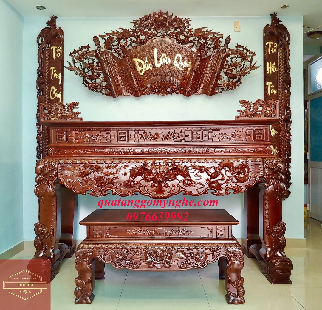 Sập thờ gỗ Chạm Tứ Linh Sập thờ gỗ Chạm Tứ Linh