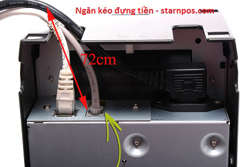 Khoảng cách kết nối giữa ngăn kéo đựng tiền và máy in bill Khoảng cách kết nối giữa ngăn kéo đựng tiền và máy in bill