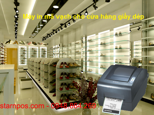 Máy in mã vạch cho cửa hàng giầy dép Máy in mã vạch cho cửa hàng giầy dép