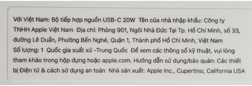 Sạc nhanh Apple iPhone 20W Type-C - MHJE3ZA - Chính hãng Apple Việt Nam