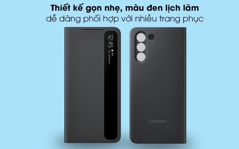 Bao da Galaxy S21Ultra/S21 Plus Nắp Gập Clear View Samsung Đen