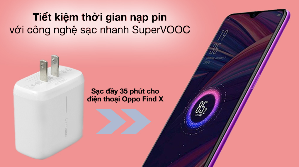 Adapter Sạc Siêu Nhanh Super VOOC 2.0 65W Cho OPPO