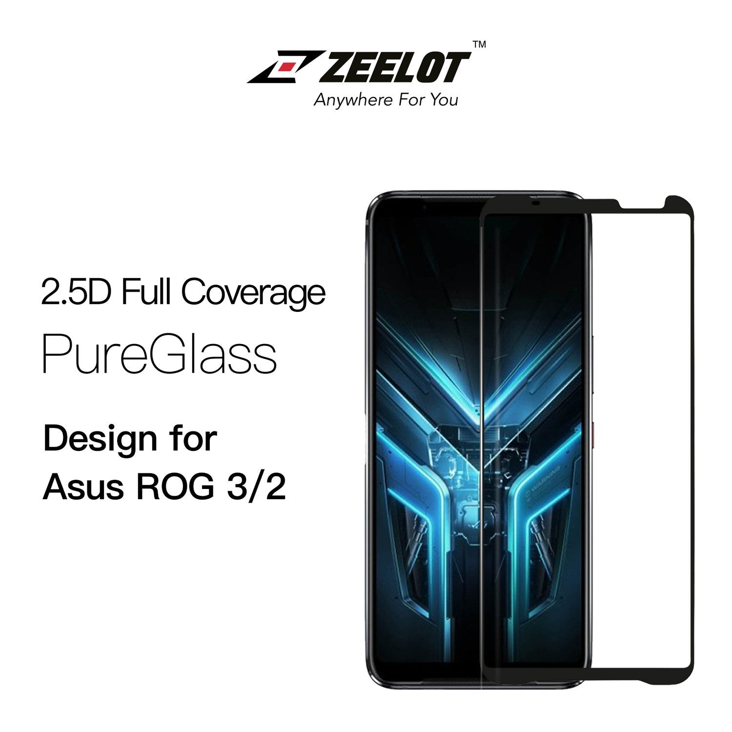 Cường Lực Zeelot PureGlass 2.5D Cho Asus ROG Phone 2/3 - Hàng Chính Hãng 