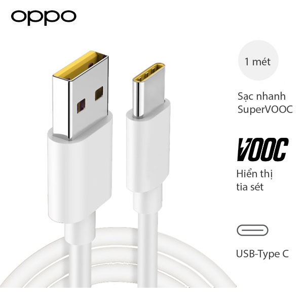 Cáp OPPO Sạc Nhanh Super VOOC Type-C ZIN Chính Hãng (Find X/R17 Pro)