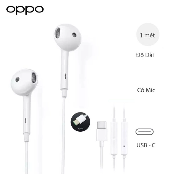 Tai Nghe Oppo - Jack USB-C - Hàng Chính Hãng - Fullbox