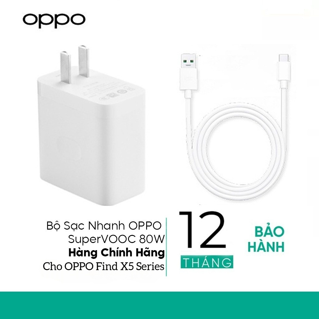 Bộ sạc siêu nhanh Super VOOC 80W cho OPPO Find X5/ Find X5 Pro - Chính Hãng