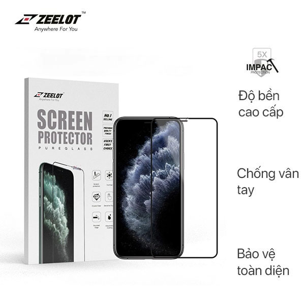 Cường Lực Chống Vân Tay Zeelot Anti-Glare cho iPhone X/Xs/11 Pro (5.8