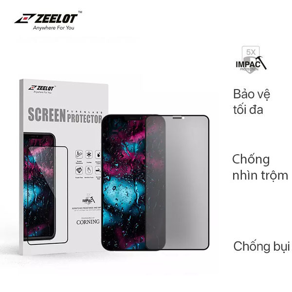 Cường Lực Chống Nhìn Trộm Zeelot Privacy cho iPhone 12 / iPhone 12 Pro (6.1