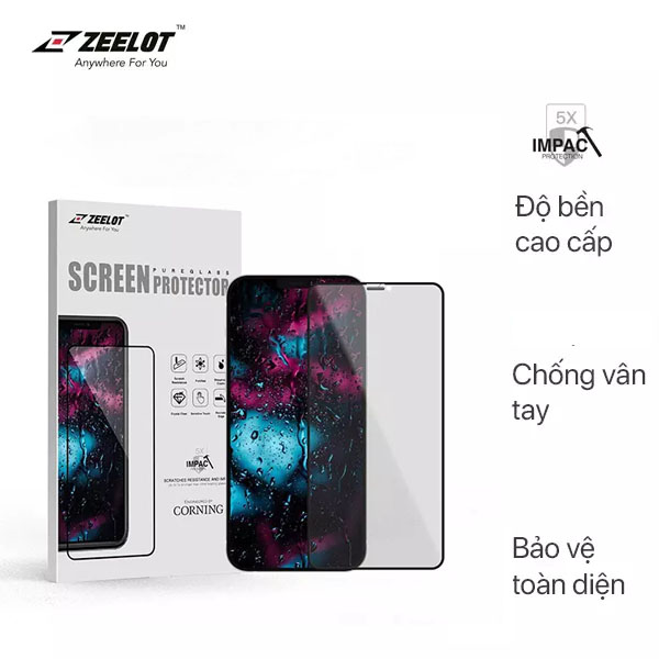 Cường Lực Chống Vân Tay Zeelot Anti-Glare cho iPhone 12 Pro Max (6.7