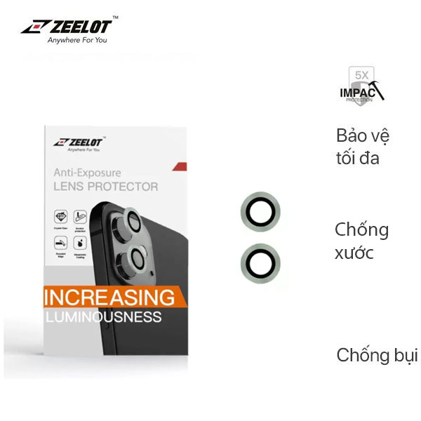 Kính Cường Lực Zeelot Camera Cho iPhone 12mini (5.4''), iPhone 11/12(6.1'') - Chính Hãng