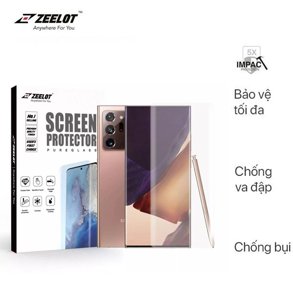 Cường lực Zeelot UV Loca cho Samsung Galaxy Note 20 Ultra - Hàng Fullbox - Chính hãng