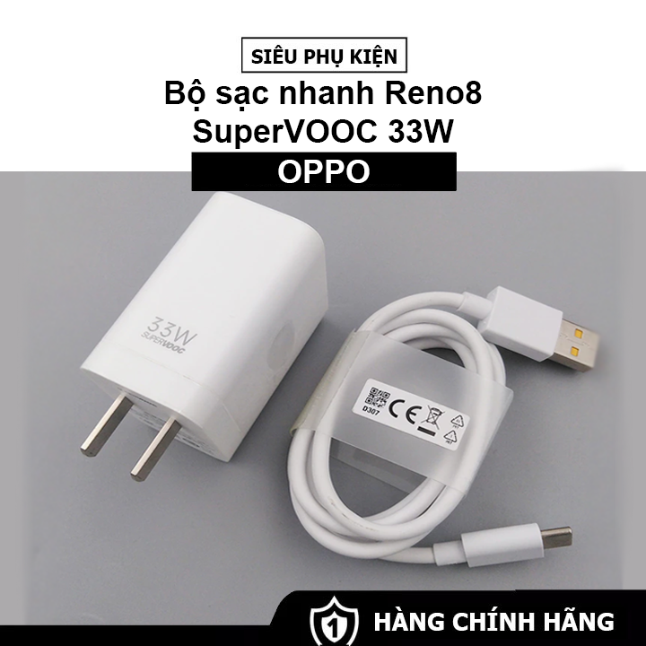 Bộ Sạc Siêu Nhanh SuperVOOC 33W Cho OPPO - Hàng Chính Hãng