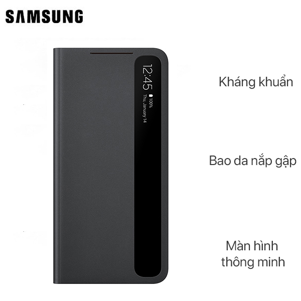 Bao da Galaxy S21Ultra/S21 Plus Nắp Gập Clear View Samsung Đen