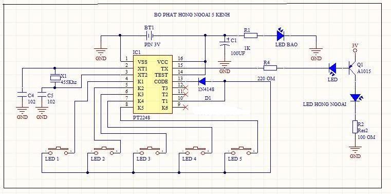 Hướng dẫn cách làm mạch điều khiển từ xa đơn giản cùng PT2248