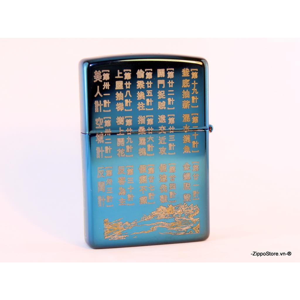 Zippo Khắc Năm Mặt Tam Thập Lục Kế chính hãng usa