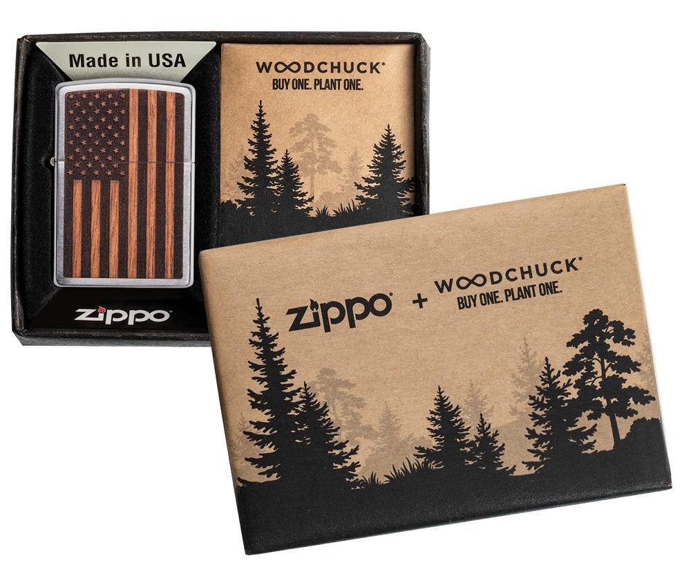 Zippo WOODCHUCK USA American Flag 29966