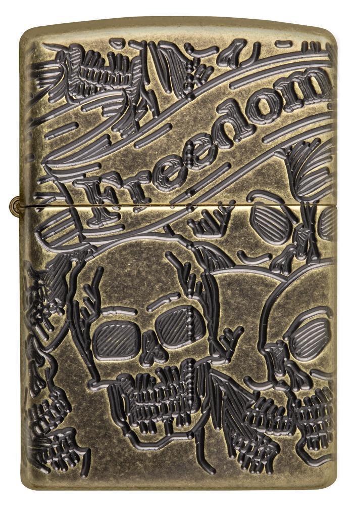 zippo-armor-freedom-skull-antique-brass-49035-2