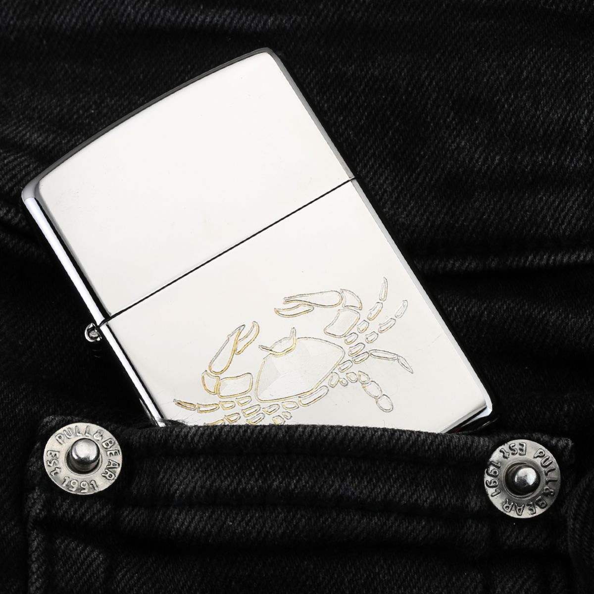 Zippo Khắc 12 Cung Hoàng Đạo Cự Giải - Cancer zippo nhỏ gọn sang trọng