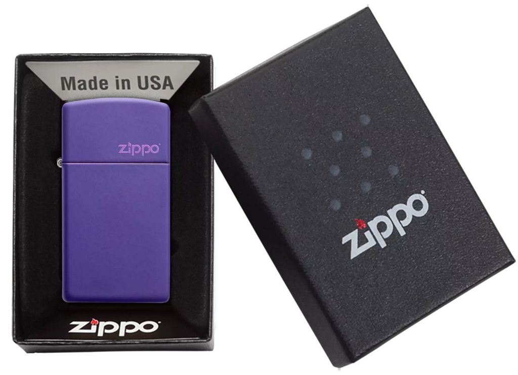 bat-lua-zippo-slim-purple-matte-zippo-logo-1637ZL-mau-tim-lat