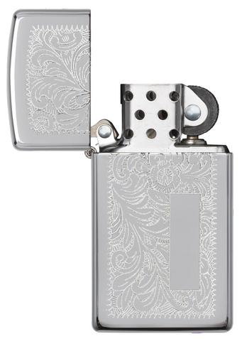 Zippo Venetian Slim Chrome nữ tính độc đáo