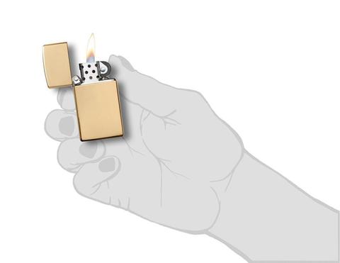 Zippo Slim Solid Brass quí phái cao cấp chính hãng