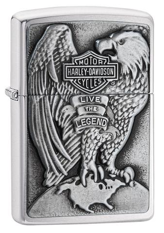 Zippo Made in the USA Eagle and Globe Emblem Brushed Chrome chất lượng cao uy tín